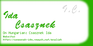 ida csasznek business card